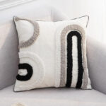 45 CM X 45 CM Throw Pillow Cover with 500G Insert Included Tufted Embroidered Squared Cushion Cover with Zipper for Living Room Bedroom White 1 Piece - Image 2