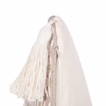 45 CM X 45 CM Throw Pillow Cover with 500G Insert Included with Tassels Woven Design Squared Cushion Cover with Zipper for Living Room Bedroom Beige 1 Piece - Image 4