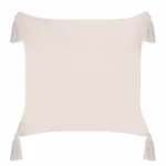 45 CM X 45 CM Throw Pillow Cover with 500G Insert Included with Tassels Woven Design Squared Cushion Cover with Zipper for Living Room Bedroom Beige 1 Piece - Image 3