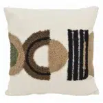 45 CM X 45 CM Throw Pillow Cover with 500G Insert Included Tufted Embroidered Squared Cushion Cover with Zipper for Living Room Bedroom White 1 Piece