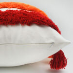 45 CM X 45 CM Throw Pillow Cover with 500G Insert Included with Tassels Tufted Embroidered Square Cushion Cover with Zipper for Living Room Bedroom Beige 1 Piece - Image 4