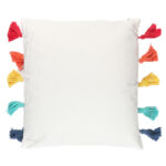 45 CM X 45 CM Throw Pillow Cover with 500G Insert Included with Tassels Tufted Embroidered Square Cushion Cover with Zipper for Living Room Bedroom Beige 1 Piece - Image 3