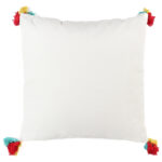 45 CM X 45 CM Throw Pillow Cover with 500G Insert Included with Tassels Tufted Embroidered Square Cushion Cover with Zipper for Living Room Bedroom White 1 Piece - Image 3