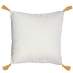 45 CM X 45 CM Throw Pillow Cover with 500G Insert Included with Tassels Tufted Embroidered Square Cushion with Zipper for Living Room Bedroom Beige 1 Piece - Image 3