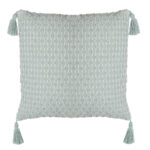 45 CM X 45 CM Throw Pillow Cover with 500G Insert Included with Tassels Woven Design Squared Cushion Cover with Zipper for Living Room Bedroom Green 1 Piece