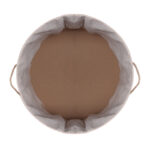 46 CM Wooden Bamboo Foldable Laundry Basket with Rope Handles Collapsible Laundry Hamper with Lid Built in Lining Clothes Storage Baskets Beige - Image 4