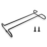 Stainless Steel Under Cabinet Wine Glass Holder Single Rail Hanging Rack with 2 screws for Home Bar Café Black 1 Piece - Image 3