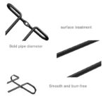 Stainless Steel Under Cabinet Wine Glass Holder Single Rail Hanging Rack with 2 screws for Home Bar Café Black 1 Piece - Image 4