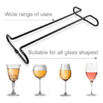 Stainless Steel Under Cabinet Wine Glass Holder Single Rail Hanging Rack with 2 screws for Home Bar Café Black 1 Piece - Image 2