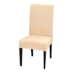 1 Seater Stretch Chair Slipcover with Elastic Bottom Anti Slip Chair Cover Fitted Furniture Protector Beige