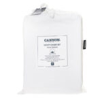 Cannon 100% Cotton Twin 5 Pieces Duvet Cover Set Stone Washed Breathable with Duvet Cover Fitted Sheet Pillow Cases Pillow Shams and Fabric Bag White