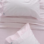 Cannon King 4 Pieces Duvet Cover Set Striped Textured Breathable and Soft Bedding Cover Set with Duvet Cover Fitted Sheet and Pillow Cases Rose - Image 2