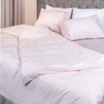 Cannon King 4 Pieces Duvet Cover Set Striped Textured Breathable and Soft Bedding Cover Set with Duvet Cover Fitted Sheet and Pillow Cases Rose - Image 4