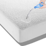 120 CM X 200 CM Cannon PU Mattress Protector Waterproof Anti-Allergy Breathable Cotton Mattress Bed Protector Ultra Soft Fitted Bed Cover 1 Piece White