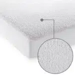 200 CM X 200 CM Cannon PU Mattress Protector Waterproof Anti-Allergy Breathable Cotton Mattress Bed Protector Ultra Soft Fitted Bed Cover 1 Piece White