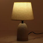 32 CM Ceramic Table Lamp with Beige Lampshade Bedside Table Lamps Modern Accent Nightstand Lamps with Switch for Bedroom and Living Room Beige - Image 2