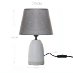 32 CM Ceramic Table Lamp with Gray Lampshade Bedside Table Lamps Modern Accent Nightstand Lamps with Switch for Bedroom and Living Room Gray - Image 3