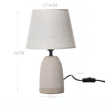 32 CM Ceramic Table Lamp with Beige Lampshade Bedside Table Lamps Modern Accent Nightstand Lamps with Switch for Bedroom and Living Room Beige - Image 3