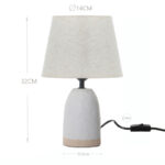 32 CM Ceramic Table Lamp with Beige Lampshade Bedside Table Lamps Modern Accent Nightstand Lamps with Switch for Bedroom and Living Room White - Image 3