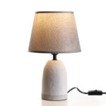 32 CM Ceramic Table Lamp with Gray Lampshade Bedside Table Lamps Modern Accent Nightstand Lamps with Switch for Bedroom and Living Room Gray