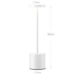34 CM Cordless Table Lamp Rechargeable Battery Operated Touch Desk Lamp 3 Color Stepless Dimming Up Bedside Lamps Portable Small LED Light White - Image 3