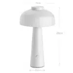 28 CM Cordless Table Lamp Rechargeable Battery Operated Touch Desk Lamp 3 Color Stepless Dimming Up Bedside Lamps Portable Small LED Light White - Image 3