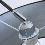 183 CM Metal Arc Floor Lamp with Lampshade and Marble Base Standing Floor Lamps Warm Night Lamps with Switch for Living Room and Bedroom Black - Image 4