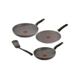 Tefal Natura Marble Set Of 4 Pieces Frying Pans 20cm & 24cm Pancake Pan 25cm & Spatula