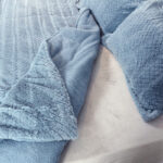 3 Pieces Fluffy Faux Fur Double Winter Comforter Set Plush Soft Warm Bedding Set with Matching Pillowcases Includes Duvet Cover and 2 Pillow Case Blue