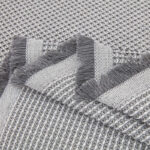 180 CM X 230 CM Reversible 2 Seaters Sofa Cover and Throw Backrest Sofa Waffle Knit Slipcovers with Tassels Versatile Protector for Sofas Gray 1 Piece - Image 2