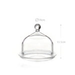 14 CM Round Acrylic Mini Cake Stand with Dome Clear Cover Acrylic Small Serving Display Plate for Cake Candies Chocolate and Appetizers - Image 3