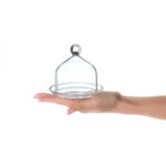 11 CM Round Acrylic Mini Cake Stand with Dome Clear Cover Acrylic Small Serving Display Plate for Cake Candies Chocolate and Appetizers