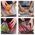 25 CM X 36 CM Stainless Steel Chopping Board Heavy-Duty Metal Cutting Board Anti-Rust Non-Slip Reversible Board for Dough Preparation Silver 1 Piece - Image 5