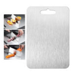 20 CM X 29 CM Stainless Steel Chopping Board Heavy-Duty Metal Cutting Board Anti-Rust Non-Slip Reversible Board for Dough Preparation Silver 1 Piece