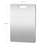 25 CM X 36 CM Stainless Steel Chopping Board Heavy-Duty Metal Cutting Board Anti-Rust Non-Slip Reversible Board for Dough Preparation Silver 1 Piece - Image 3