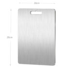 20 CM X 29 CM Stainless Steel Chopping Board Heavy-Duty Metal Cutting Board Anti-Rust Non-Slip Reversible Board for Dough Preparation Silver 1 Piece - Image 3
