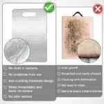 20 CM X 29 CM Stainless Steel Chopping Board Heavy-Duty Metal Cutting Board Anti-Rust Non-Slip Reversible Board for Dough Preparation Silver 1 Piece - Image 4