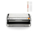Tefal Smart Optigrill 2 in 1 Xl Stainless Steel 12 Cooking Programs 2200 W + FREE Tefal Set 6 Skewers Picks