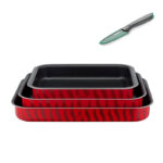 Tefal Tempo Flame Ovenware Set 3 oven dishes Includes FREE Fresh Kitchen Paring Knife