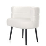47 CM X 64 CM Vanity Chair Faux Fur with Metal Legs Multipurpose Ergonomic Design Comfortable Seating 1 Piece White