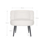 47 CM X 64 CM Vanity Chair Faux Fur with Metal Legs Multipurpose Ergonomic Design Comfortable Seating 1 Piece White - Image 3
