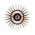 147 CM Wooden Slatted Tall Floor Lamp with Metal Tripod Legs Bamboo Boho Lampshade Warm Night Lamps with Switch for Bedroom and Living Room Brown - Image 4