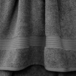 70 CM X 140 CM Cannon 100% Cotton Bath Towel Soft Quality Absorbent Towel for Daily Bathroom Use 1 Piece Gray - Image 2