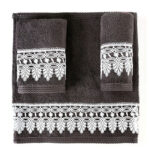 33 CM X 33 CM Cannon Egyptian Cotton Guest Towel Ultra Soft Luxury Décor Sheer Lace Absorbent Towel Washing Drying Dishes and Household 1 Piece Gray