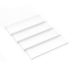 4-Tier Acrylic Seasoning Organizer Rack Clear Spice Rack Tray Kitchen Seasoning Jars Drawers Insert for Drawer Countertop Transparent