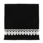 33 CM X 33 CM Cannon Egyptian Cotton Guest Towel Ultra Soft Luxury Décor Sheer Lace Absorbent Towel Washing Drying Dishes and Household 1 Piece Black - Image 3