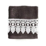 33 CM X 33 CM Cannon Egyptian Cotton Guest Towel Ultra Soft Luxury Décor Sheer Lace Absorbent Towel Washing Drying Dishes and Household 1 Piece Gray - Image 4