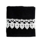 33 CM X 33 CM Cannon Egyptian Cotton Guest Towel Ultra Soft Luxury Décor Sheer Lace Absorbent Towel Washing Drying Dishes and Household 1 Piece Black - Image 4