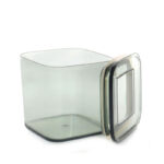 10 CM Square Acrylic Food Storage Container with Lid and Silicone Ring Pantry Organization Jar for Spice Tea Coffee Powder and Sugar