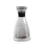 1 L Glass Carafe with Stainless Steel Top Lid for Tea Coffee Juice Hot and Cold Beverage